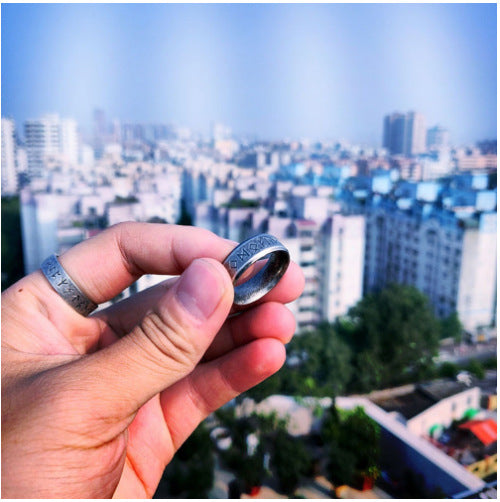 Wholesale Retro Totem Men's Personalized Rune Alloy Ring